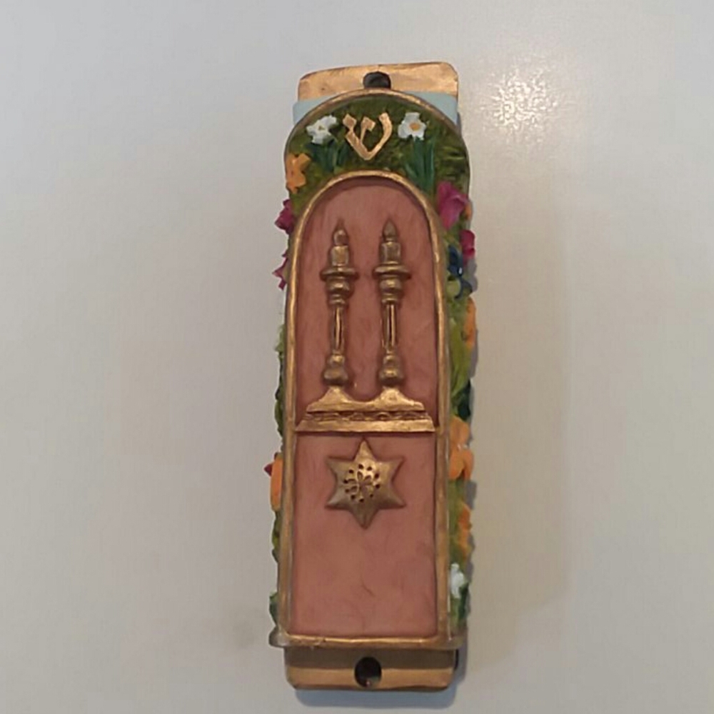 Hand Painted Mezuzah including scroll